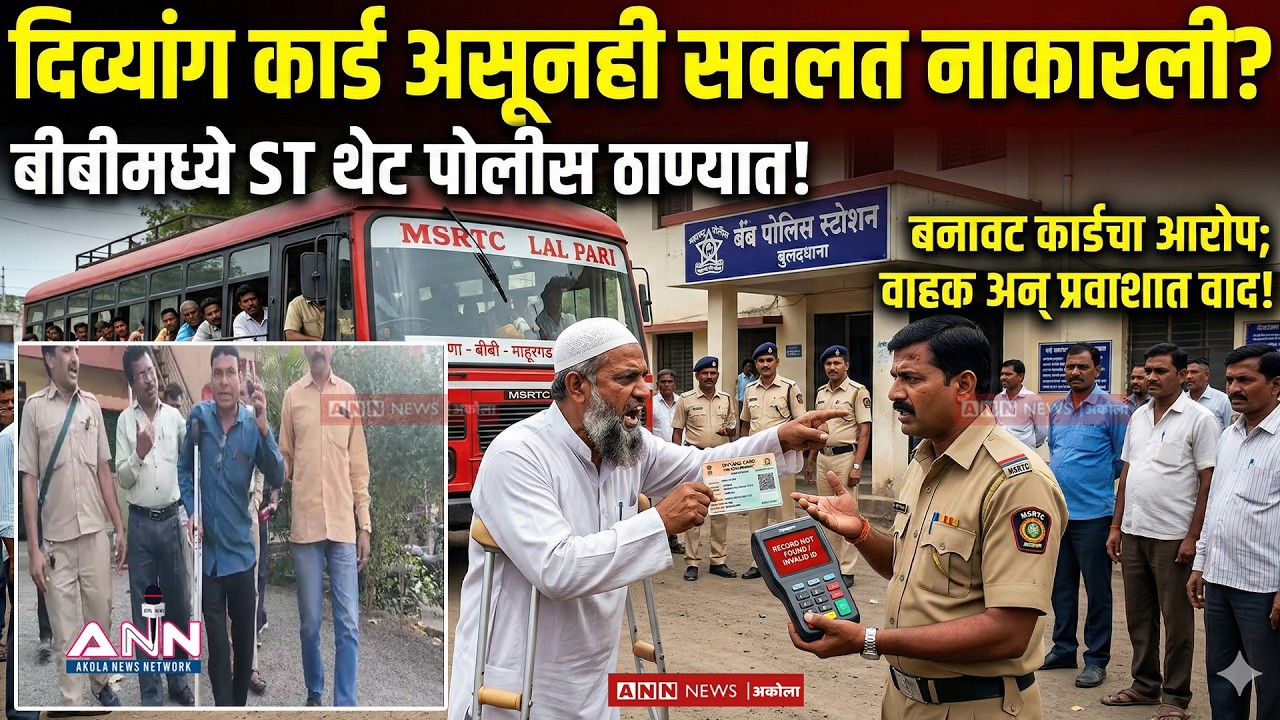 दिव्यांग बनावट कार्डचा आरोप | बीबीजवळ एसटी थेट पोलिस ठाण्यात