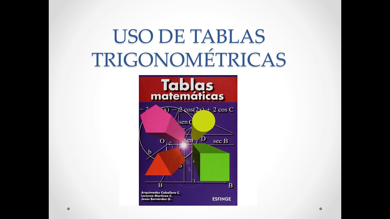 Uso de tablas trigonométricas