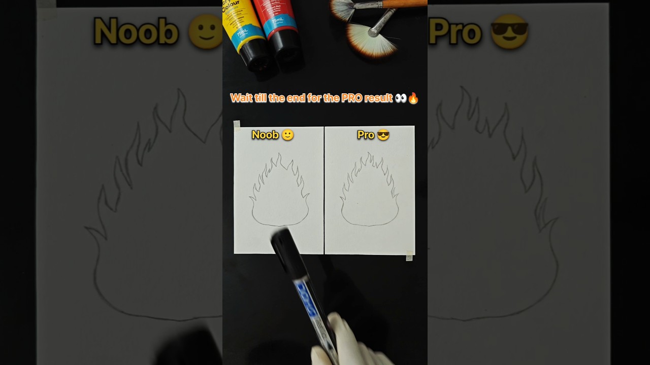 Noob vs Pro Fire&hellip; Wait for the Result 🔥#art #drawing #shorts