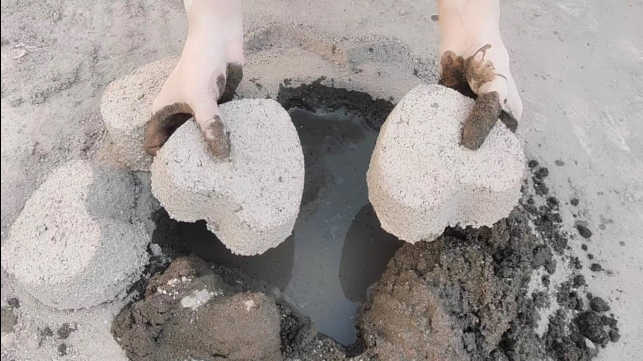 Asmr | Floor crumbling of Crunchy dusty sand cement dry/water crumbling satisfying asmr | SAASMR |