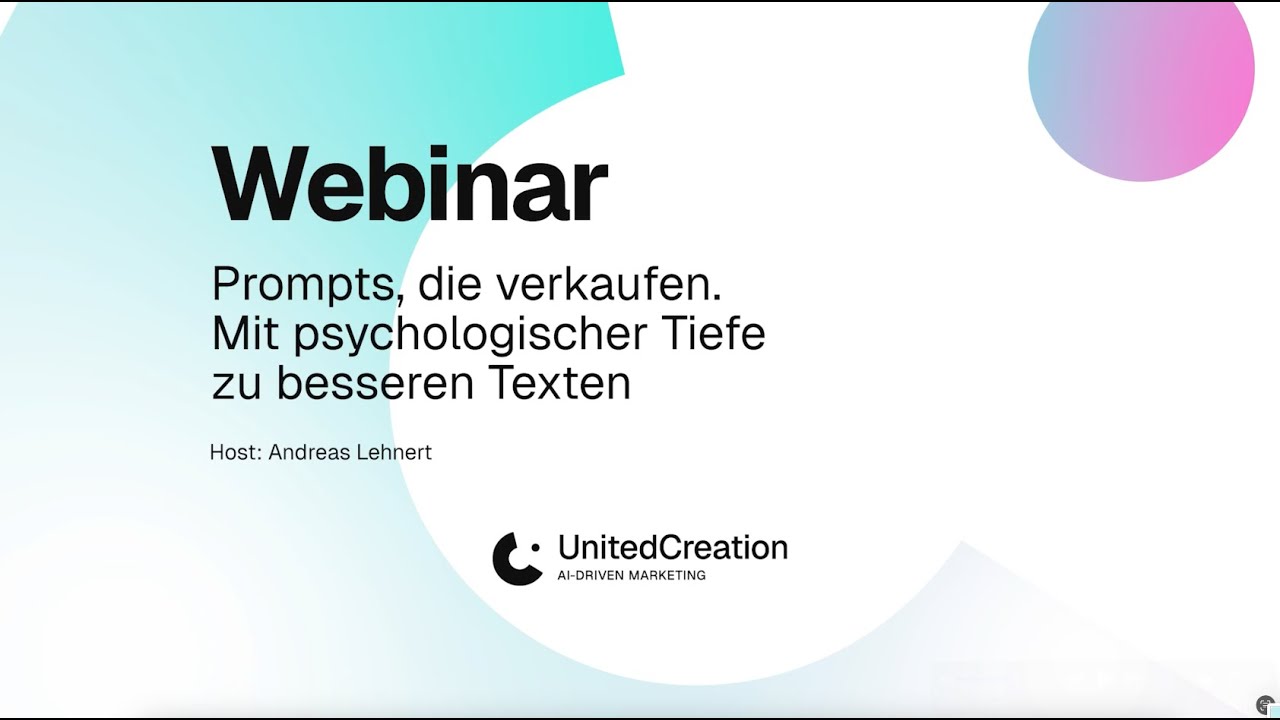 Webinar: Prompts, die verkaufen – Mit psychologischer Tiefe zu besseren Texten