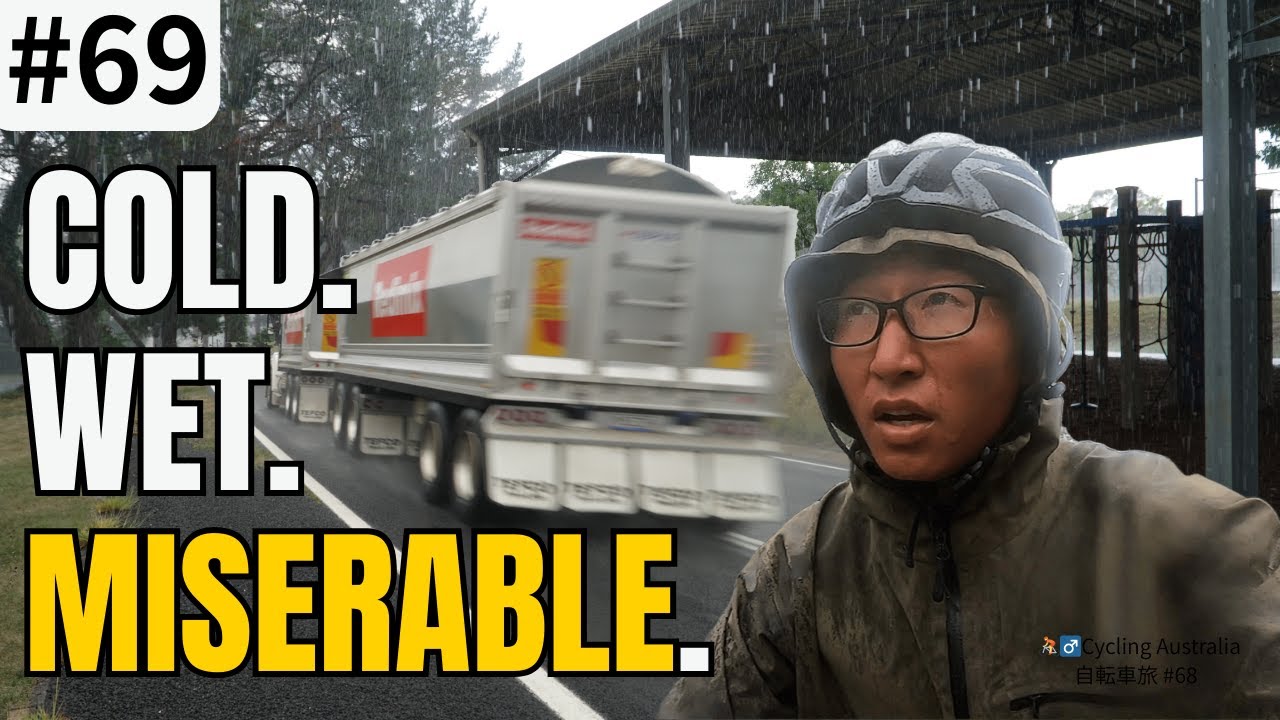 1000 km Left.No Turning Back. / ブリスベンまで、あと1,000km。雨の中、それでも進むしかない。