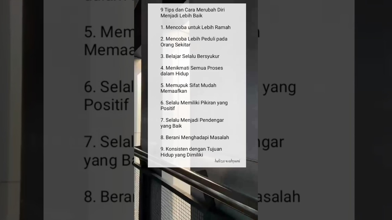9 tips dan cara merubah diri menjadi lebih baik #shortvideo #shorts #tips #cara #merubah #lebihbaik