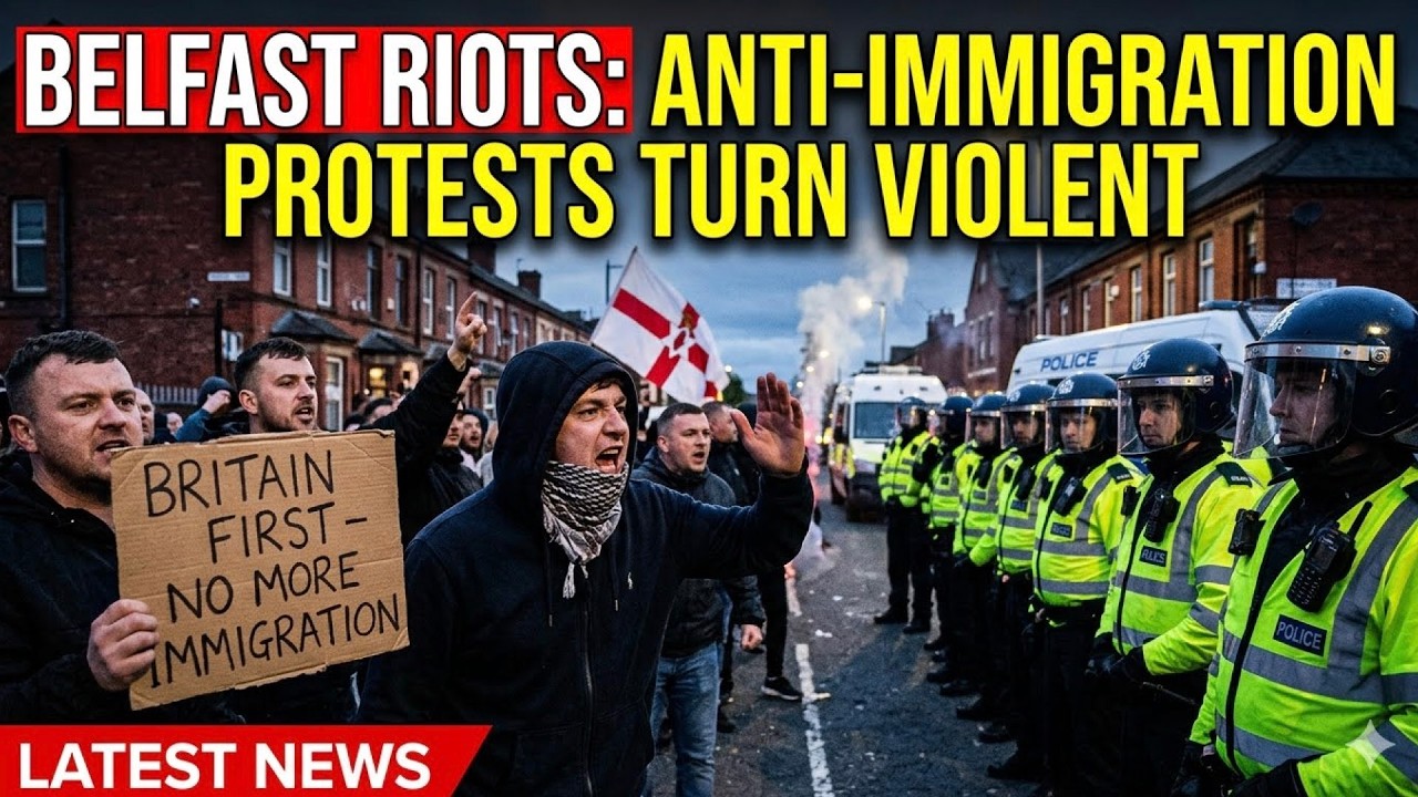 Belfast, Northern Ireland, in flames: anti-immigration rioters&nbsp;attack homes
