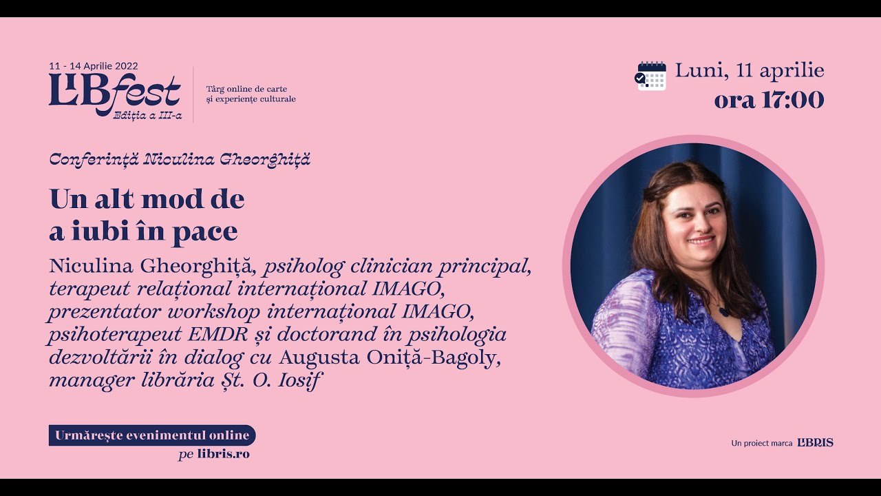 LibFest: Conferință Niculina Gheorghiță „Un alt mod de a iubi în pace”