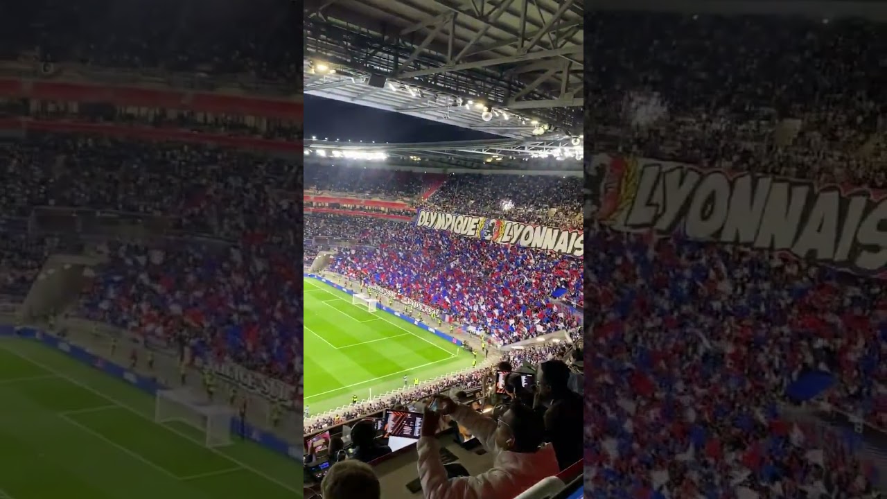 Lyon fans create an amazing atmosphere vs Man United for the Europa League!