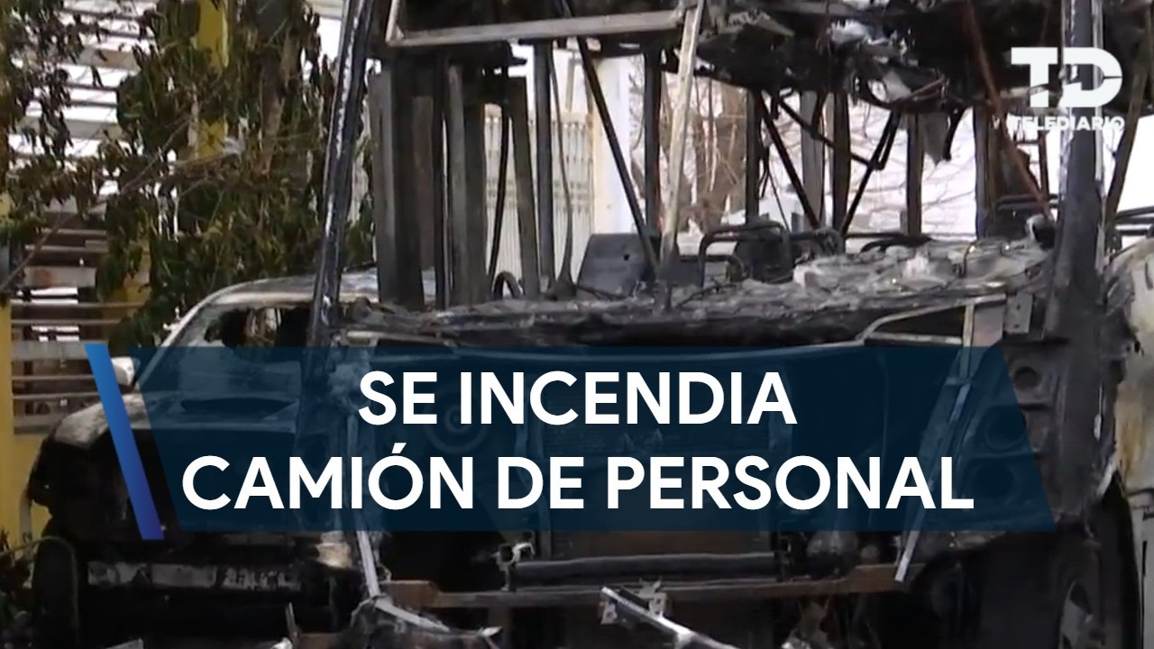 Se incendia transporte de personal en la colonia Valle de Chapultepec en Guadalupe