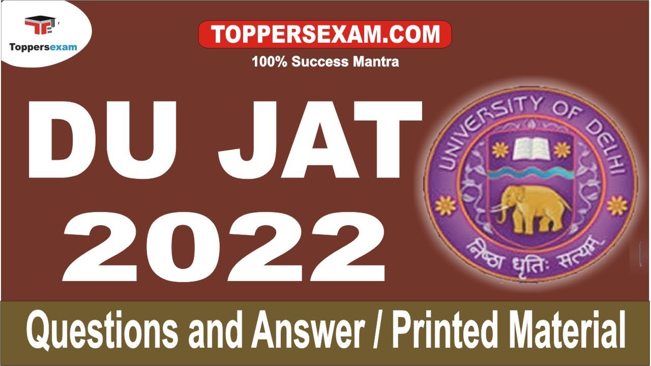 DU JAT Questions and Answers | Best Books For DU JAT 2022 | Printed Material | Online Mock test