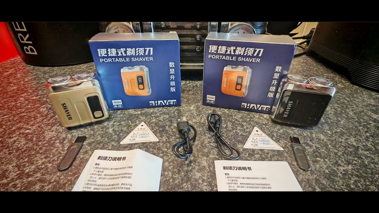 ALIEXPRESS CHINA XIAOMI R-18 CLONE MINI 🚗 TRAVEL SHAVER 9000 RPM MOTOR 🚙 LED DISPLAY GO FROM 🧔 TO 🧒