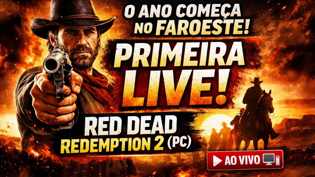 🤠 O ANO COMEÇA NO FAROESTE! | PRIMEIRA LIVE DE RED DEAD REDEMPTION 2 (PC)
