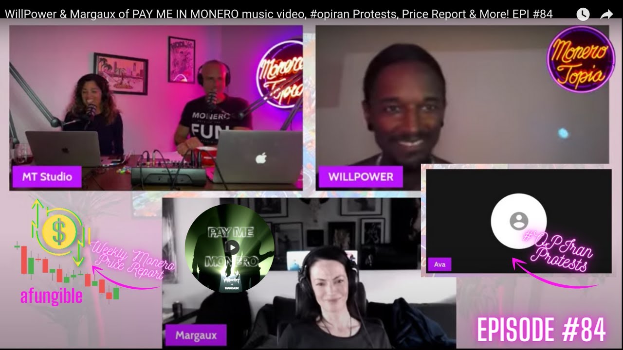 WillPower & Margaux of PAY ME IN MONERO music video, #opiran  Protests, Price Report & More! EPI #84
