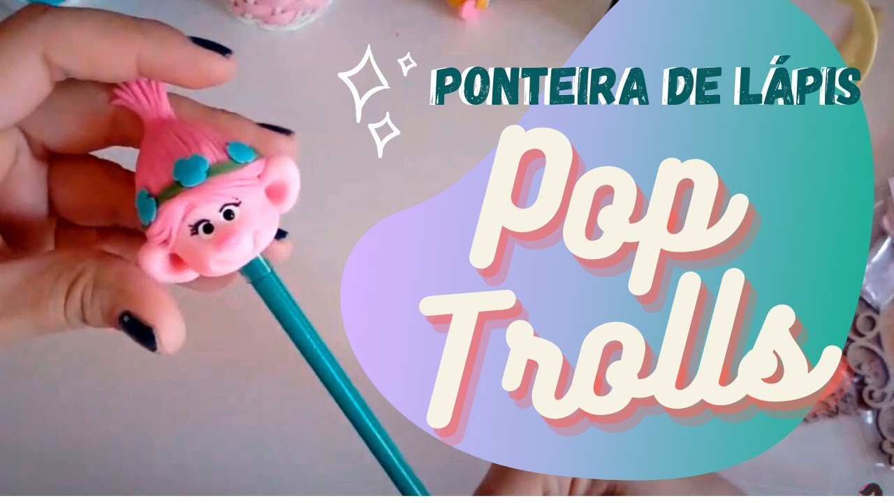 DIY Ponteira de lápis Pop troll rosa