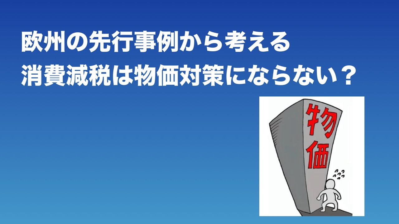 欧州の先行事例から考える／消費減税は物価対策にならない？