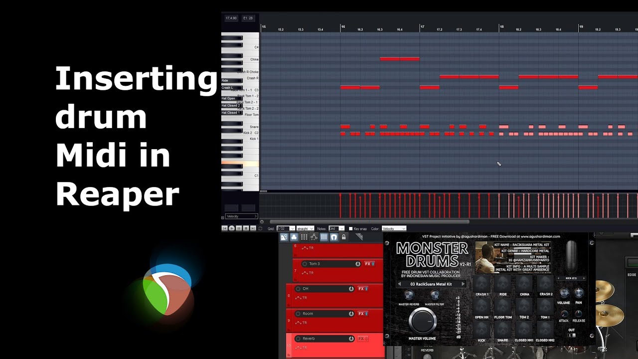 How to Insert Midi Drum in Reaper
