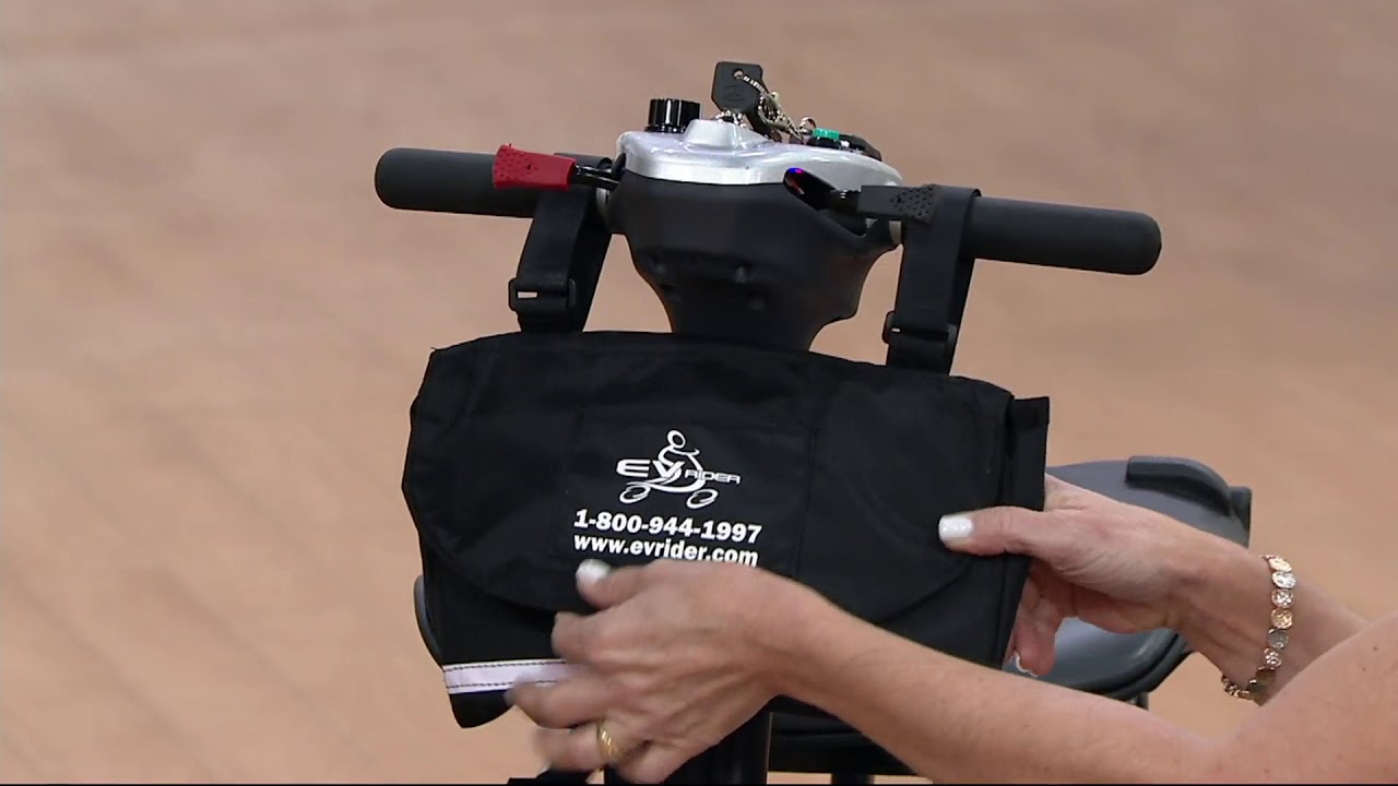 EV Rider Portable Auto Folding Scooter w/Car Charger & Tiller Bag on QVC