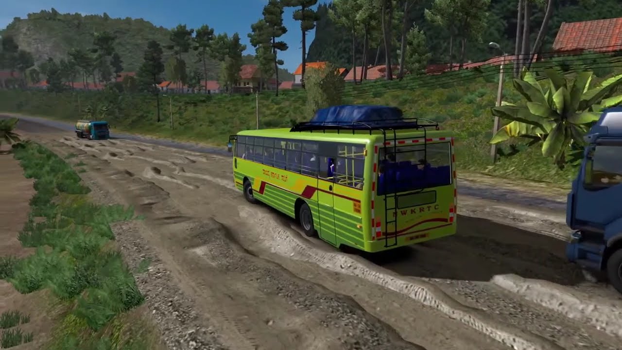 Indian Bus Driver Vs Bad Road | KSRTC Offroad Bus Driving