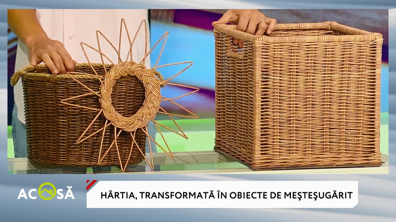Hârtia - reciclată şi transformată în coşuri, de o meşteriţă din Chişinău