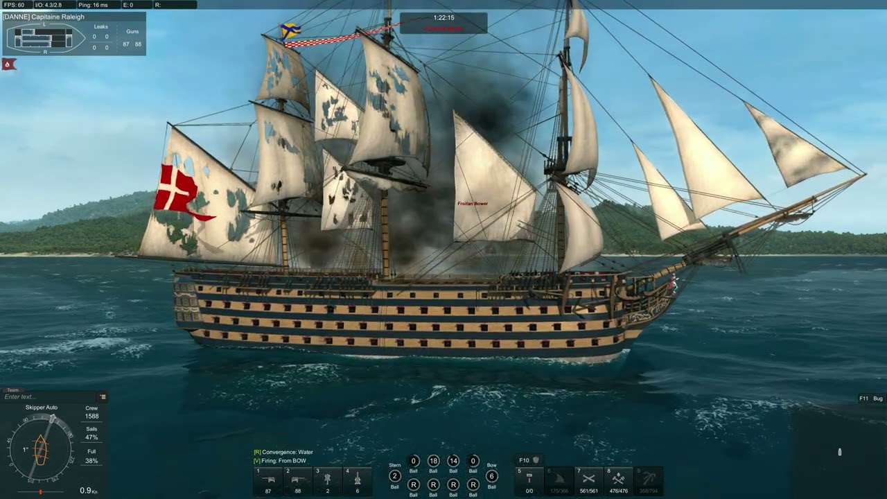 Naval Action - Duke of Kent vs 3rd Rate for testing.