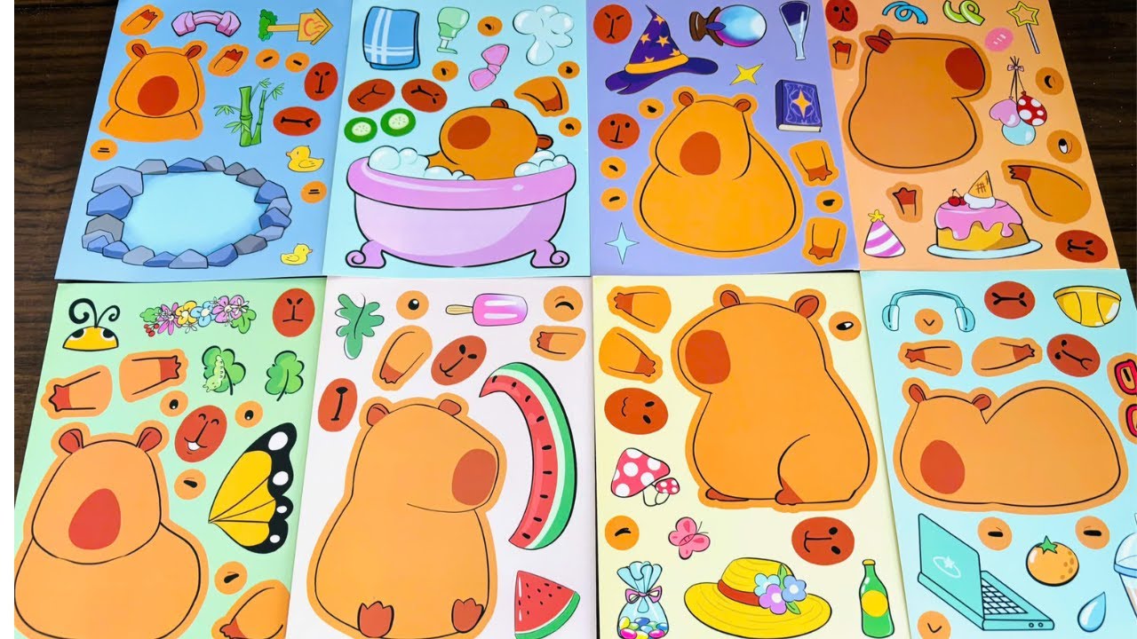 Paper DIY / CAPYBARA STICKER BOOK MAKEOVER | RELAXING FUN WITH CUTE CAPYBARA & FRIENDS!