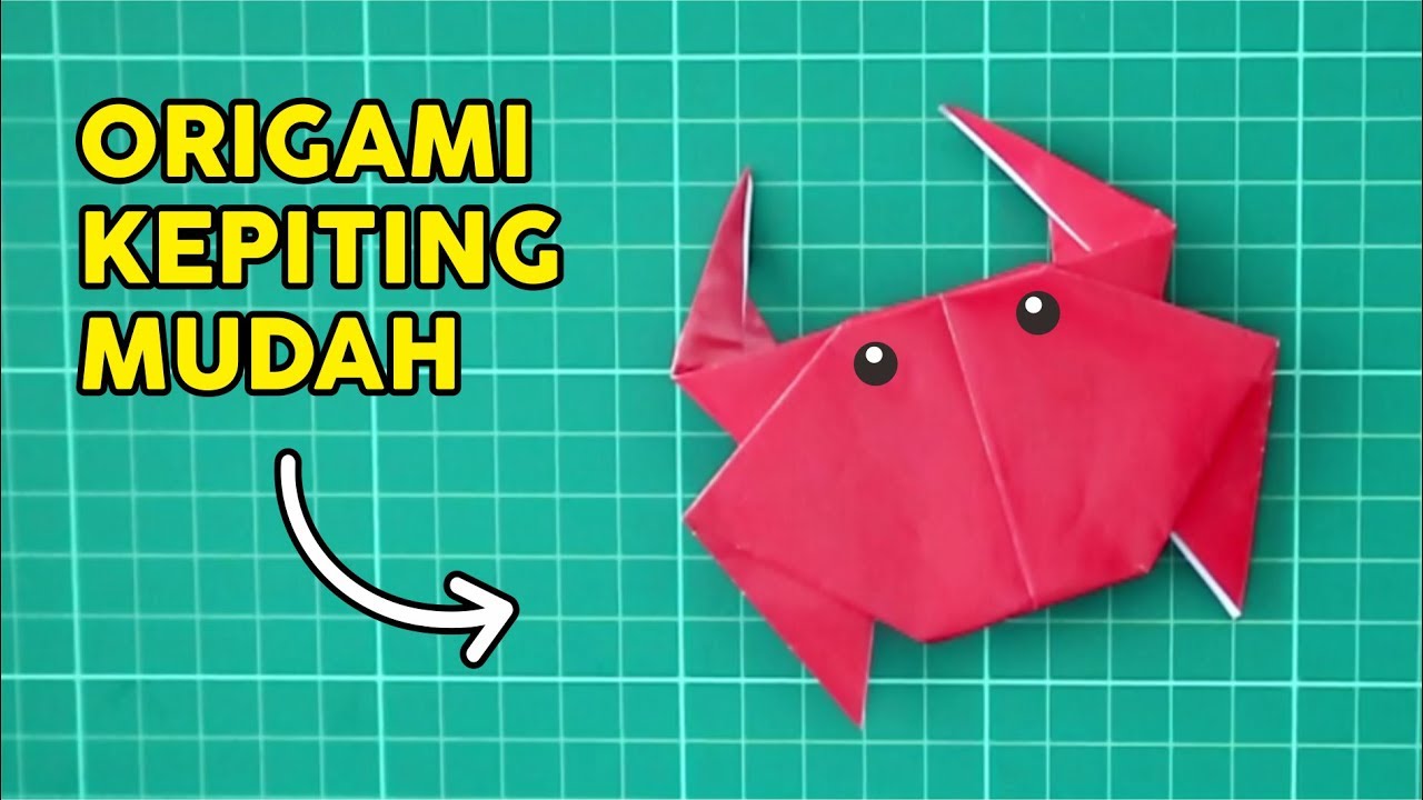 CARA MEMBUAT KEPITING DARI KERTAS ORIGAMI MUDAH BANGET DIY CRAB PAPER EASY | Tutorial Wow