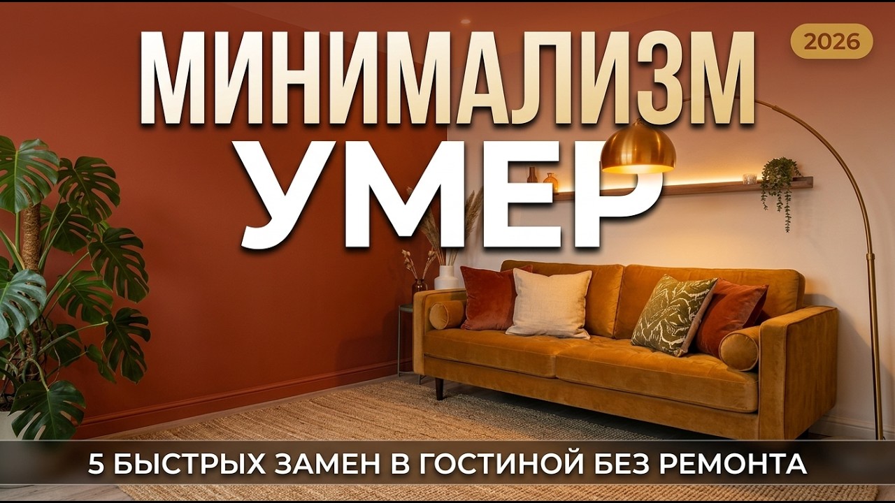 МИНИМАЛИЗМ УМЕР: 5 замен в гостиной БЕЗ РЕМОНТА 2026 🔥