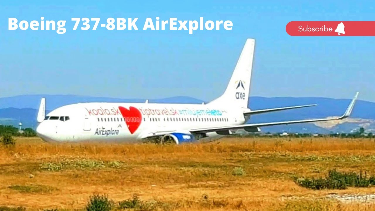 Boeing 737-8BK AirExplore landing at Pie&scaron;ťany Airport (PZY)