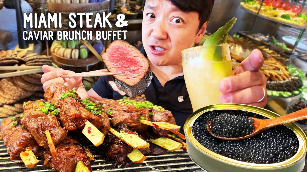 INSIDE the $105 ULTRA-LUXURY Steak & Caviar Brunch Buffet in Miami – Was it Worth it?