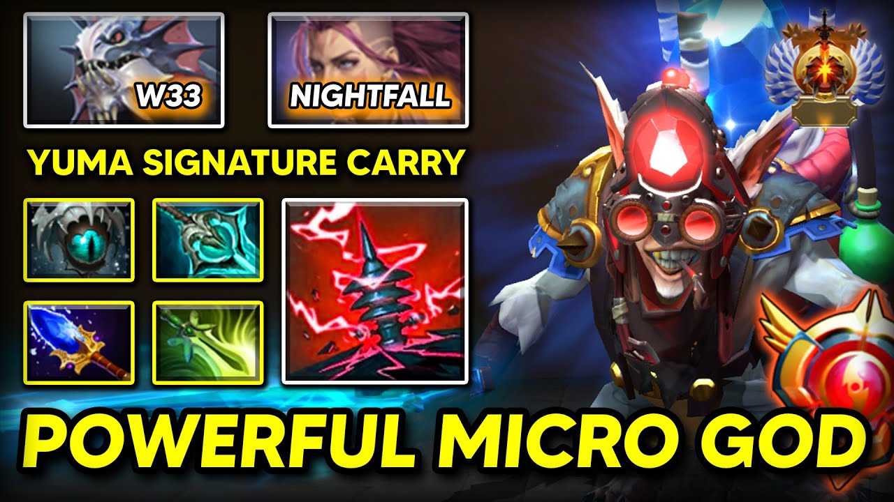 YUMA SIGNATURE CARRY Meepo Disperser + Butterfly Build Facing Against w33 & Nightfall | 7.37e DOTA 2