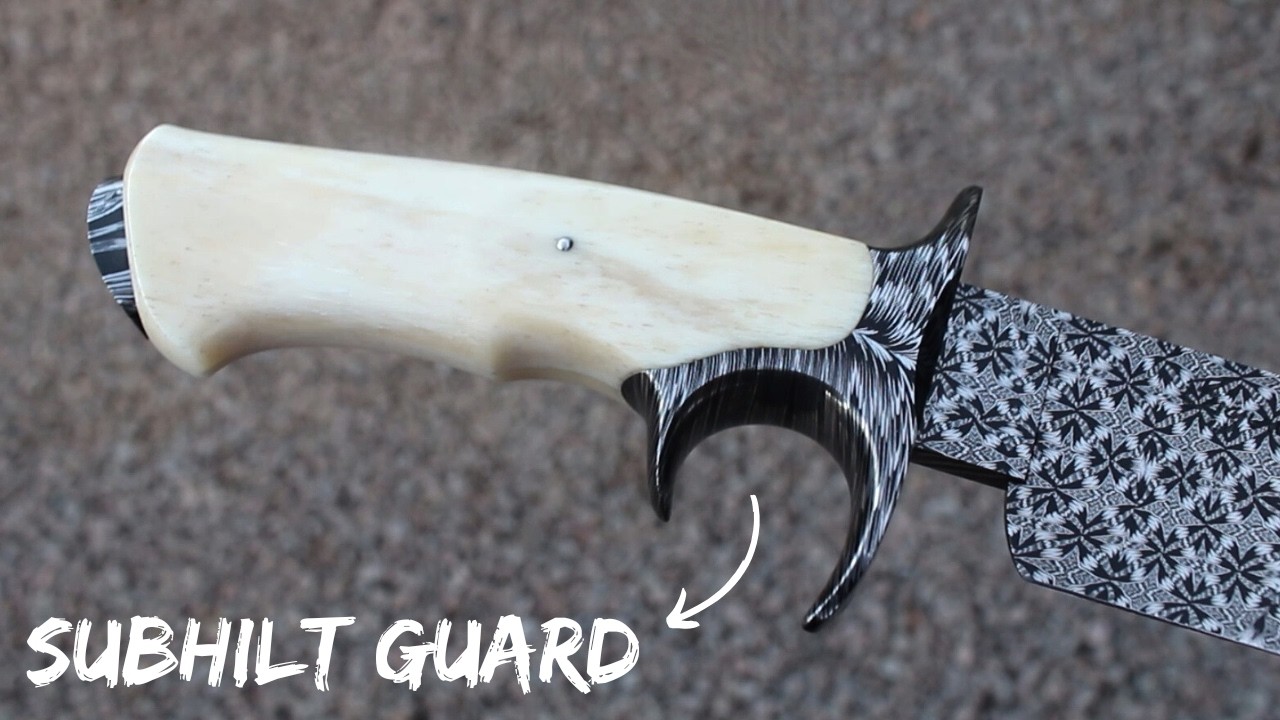 Fazendo uma Guarda SUBHILT para uma FACA BOWIE em DAMASCO MOSAICO! | Knife Making