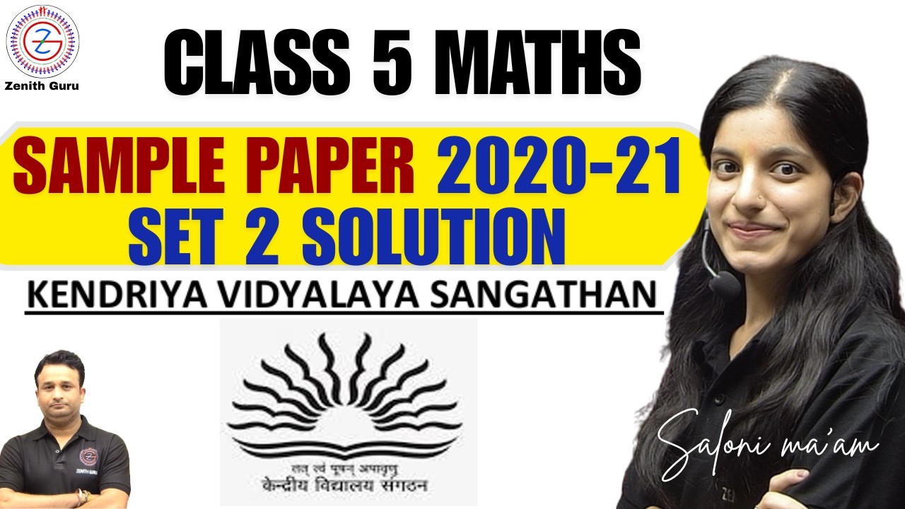 Class 5 Maths KENDRIYA VIDYALAYA Sample paper 2020-21 SET 2 solution | By Saloni ma'am #salonimam