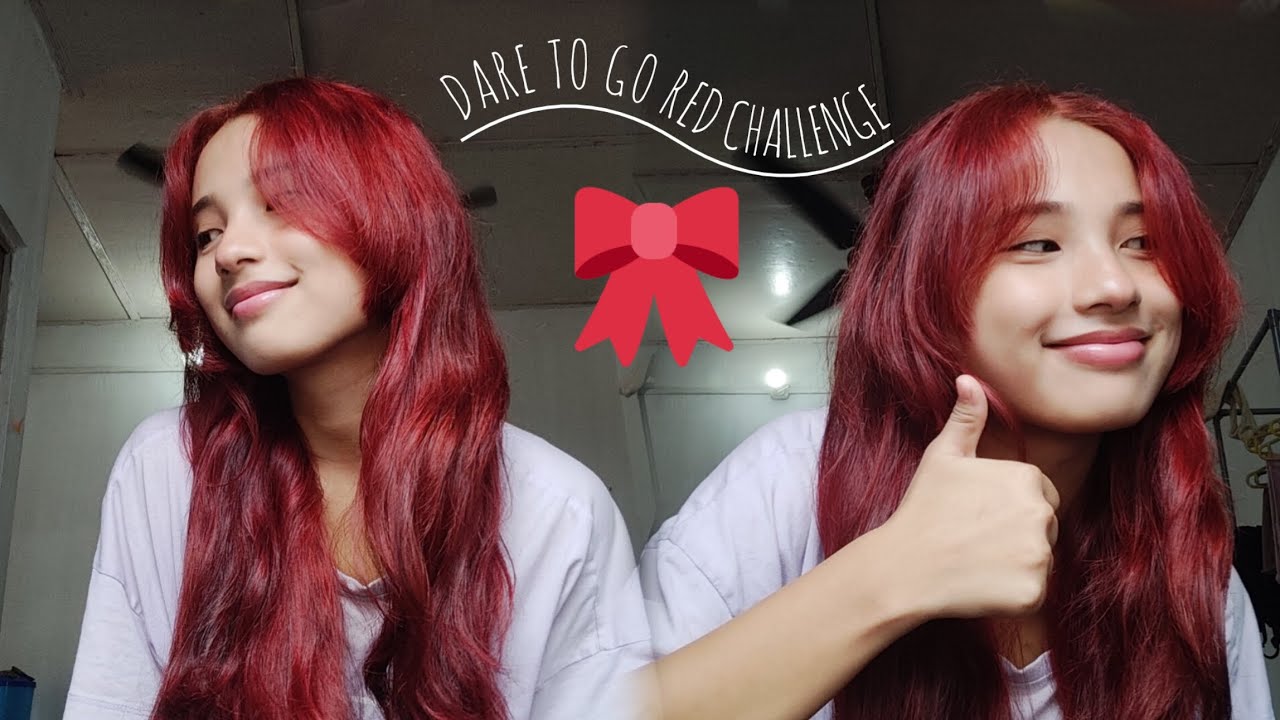 Colouring my hair with Garnier raspberry red shade 7.65🎀 #garnier #daretogored