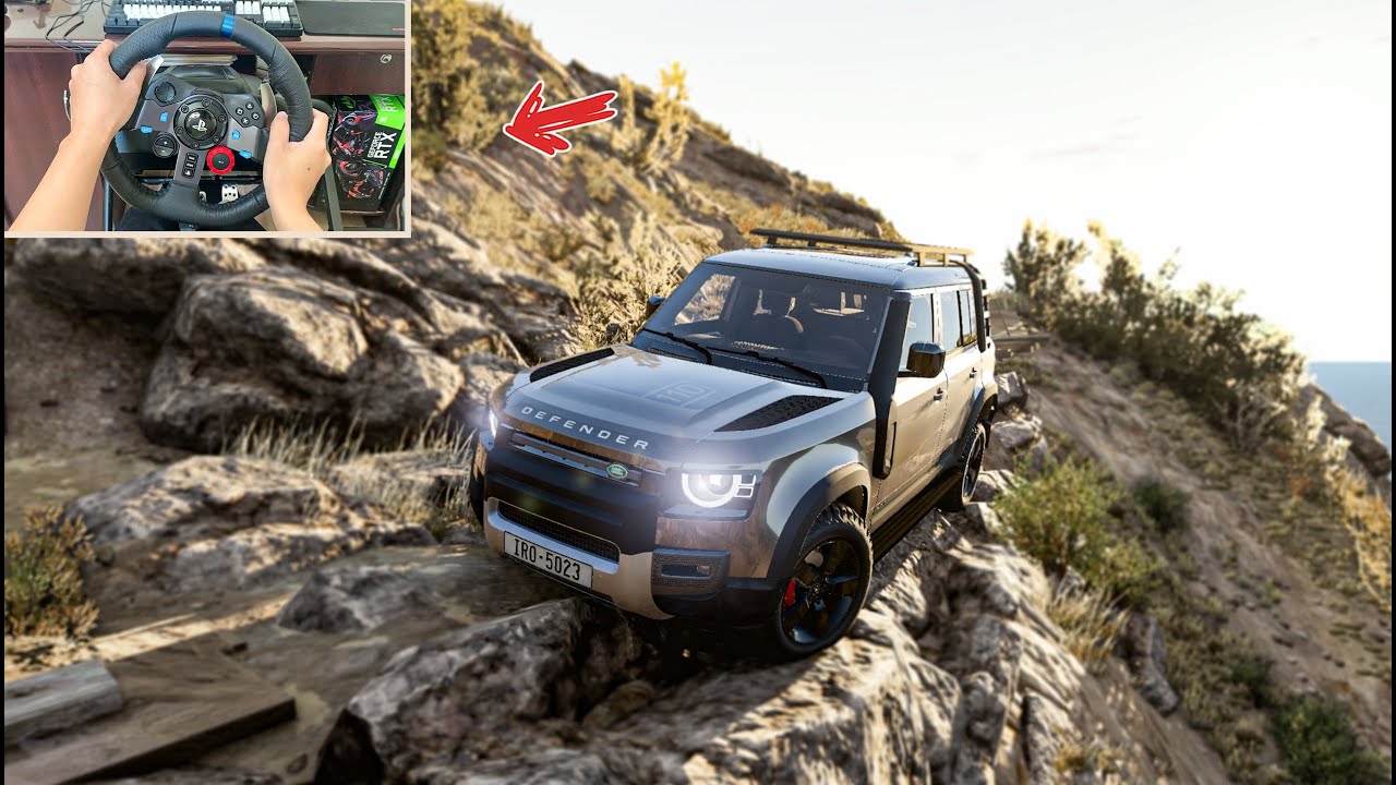 BeamNG Drive - Land Rover Defender - OFF ROAD | Logitech g29 gameplay