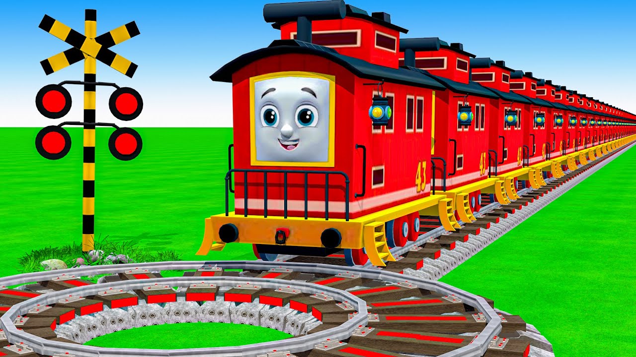 【踏切アニメ】あぶない電車 5 TRAIN THOMAS 🚦 Fumikiri 3D Railroad Crossing Animation #1
