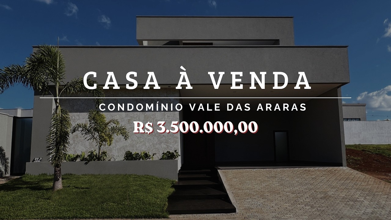 CASA COM 4 SUÍTES À VENDA NO CONDOMÍNIO VALE DAS ARARAS