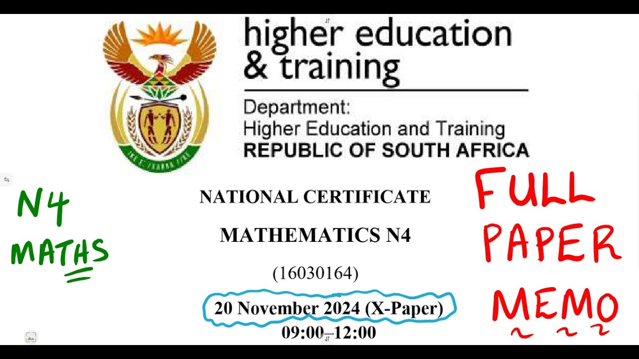 Mathematics N4 November 2024 Memo Full Paper @mathszoneafricanmotives
