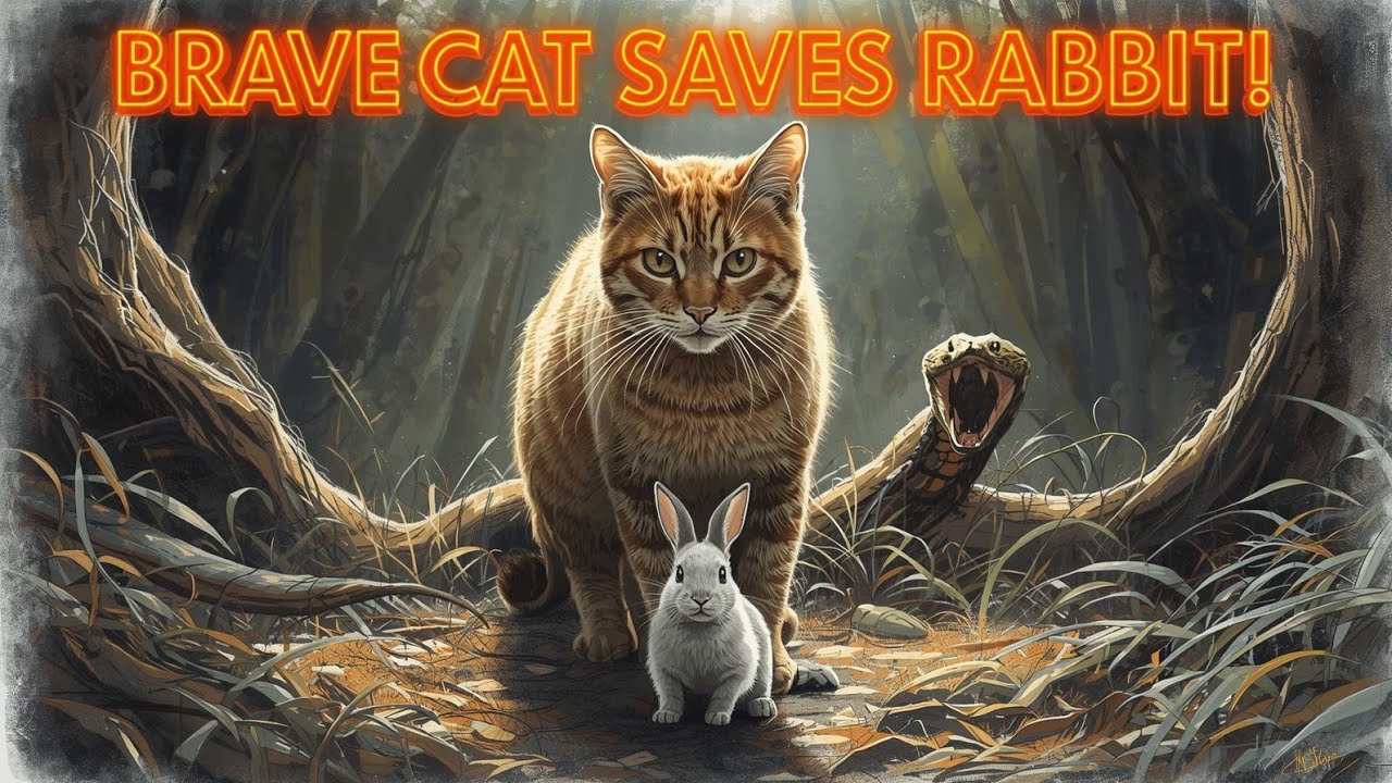 Brave Cat Saves a Helpless Rabbit From a Deadly Snake | Heart-Touching Forest Rescue Story 🐱🐇🐍