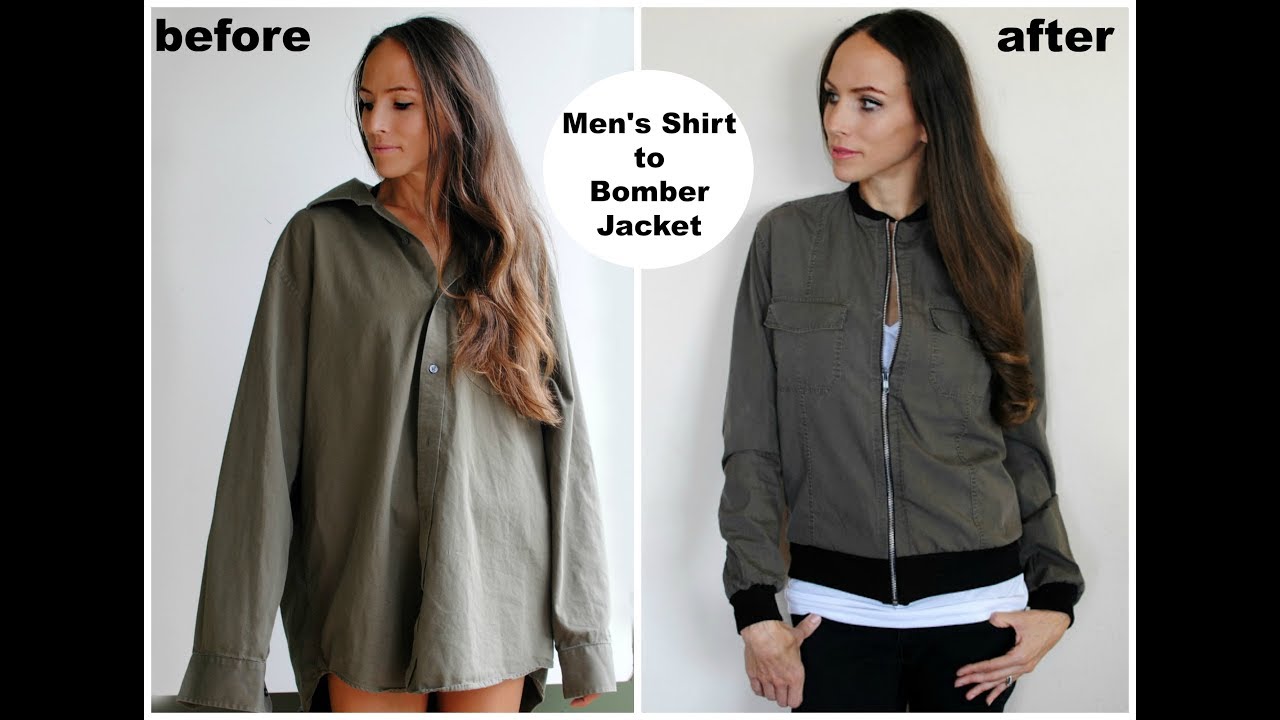 How To: Refashion a Men's Shirt into Bomber Jacket