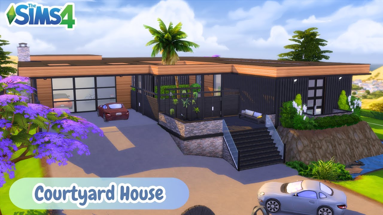 Building a House with a courtyard | Sims 4 build | #thesims4 #sims4build