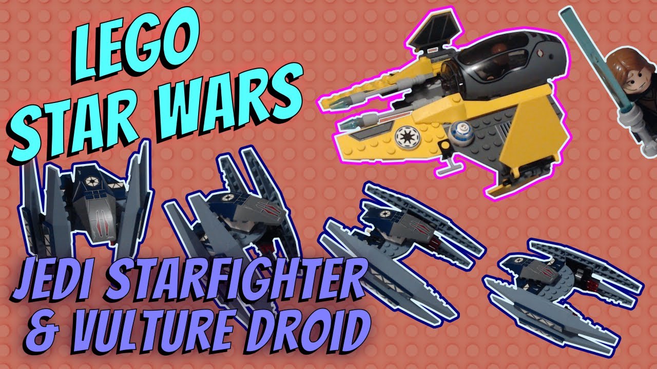 Lego Star Wars - Jedi Starfighter & Vulture Droid (7256) Stop Motion Build