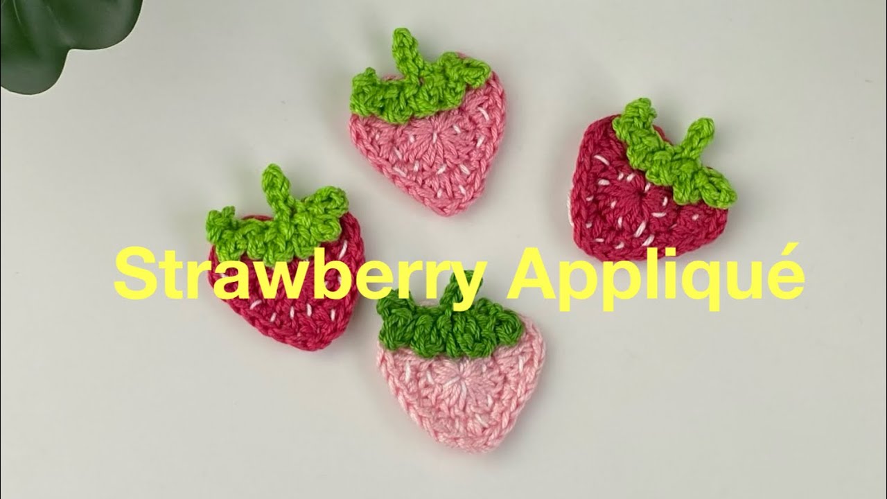 How to crochet strawberry applique