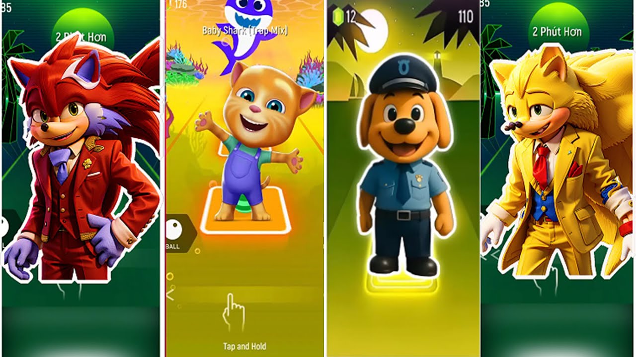 Long Slide Game With Cow Elephant, Gorilla, Hippopotamus & Tiger | 3d Animal Game | Funny 3d Animals