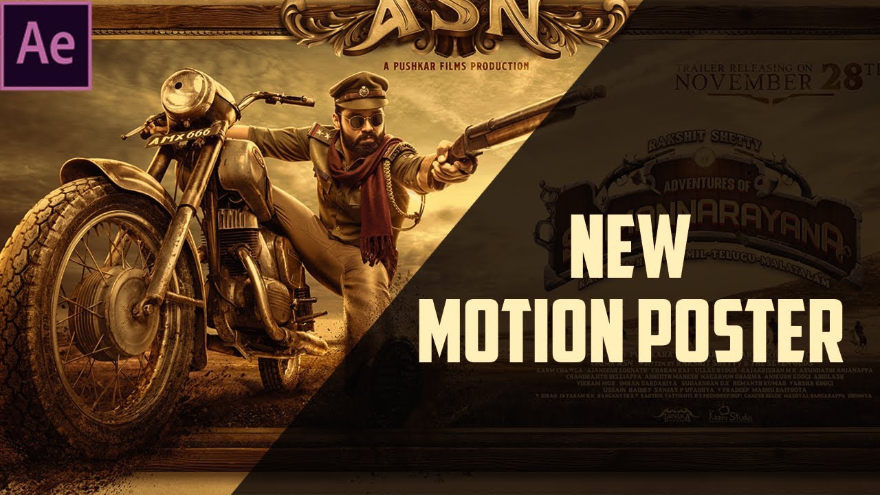 MOTION POSTER MAKING | ADVENTURES OF SRIMANNARAYANA | AFTER EFFECT TUTORIAL