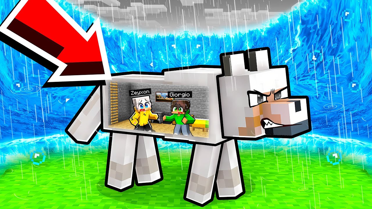 MEGA TSUNAMI contro BUNKER DENTRO un CANE in Minecraft!