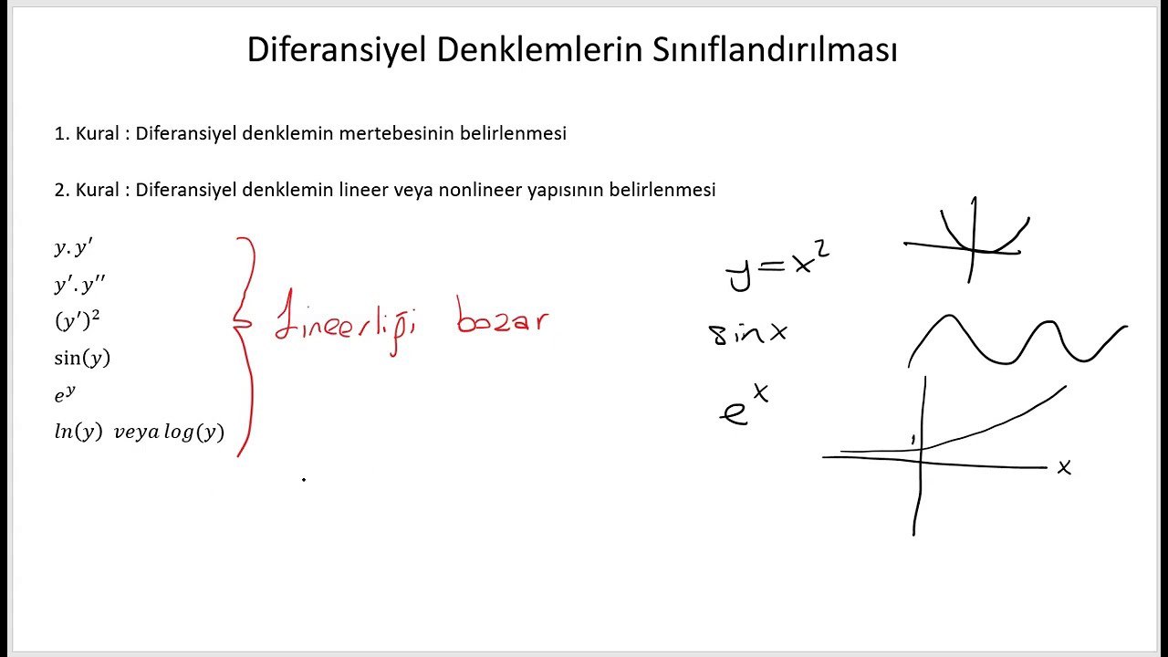 1- Diferansiyel Denklemlerin Sınıflandırılması