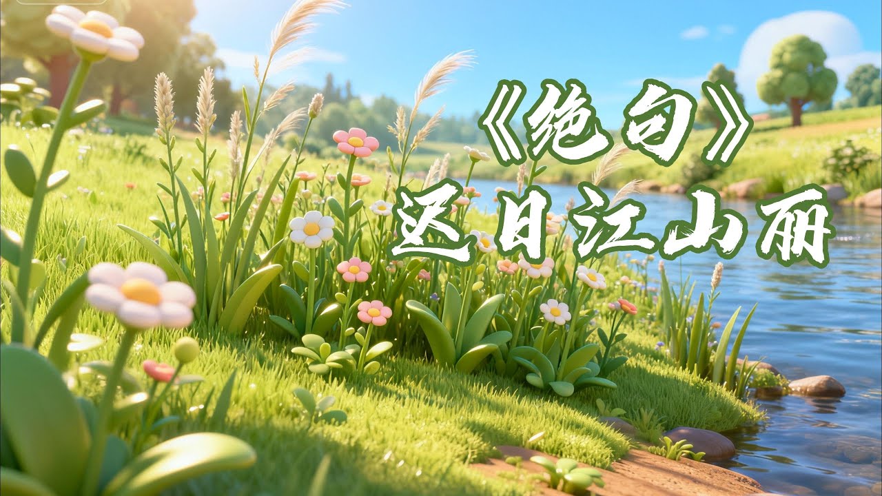 中文古诗学习 《绝句》迟日江山丽 杜甫好懒又不起诗名 唐诗三百首 小学必背古诗 唐诗动画