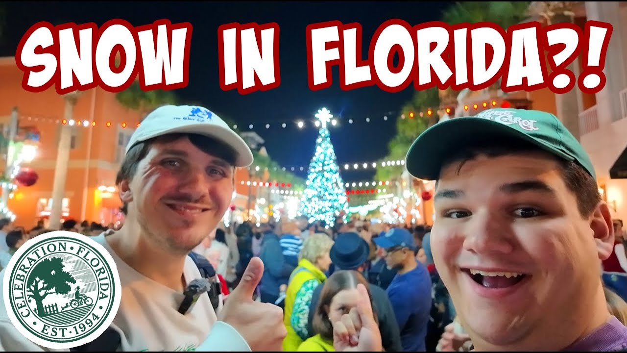 Рождество в Celebration Florida! | Украшения и ужин в таверне Celebration Town