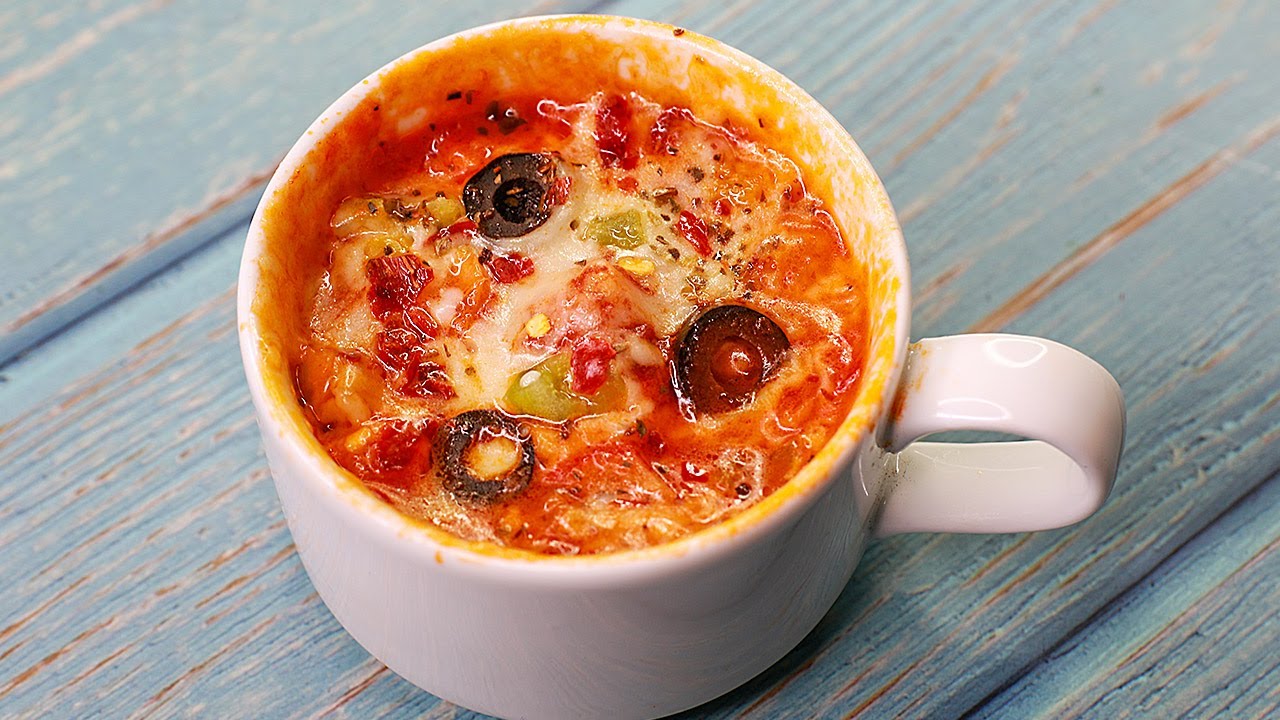 1 Minute Microwave Mug Pizza Recipe | Mug Pizza In Microwave | Toasted