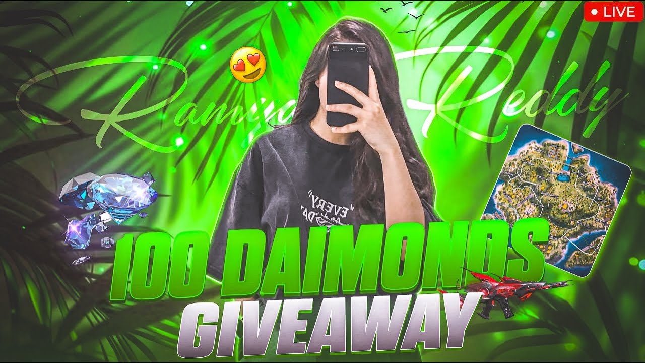 Telugu girl streamer ❤️| 100 💎 giveaway 💸💥  #ramyareddygaming #girllive #freefiremax