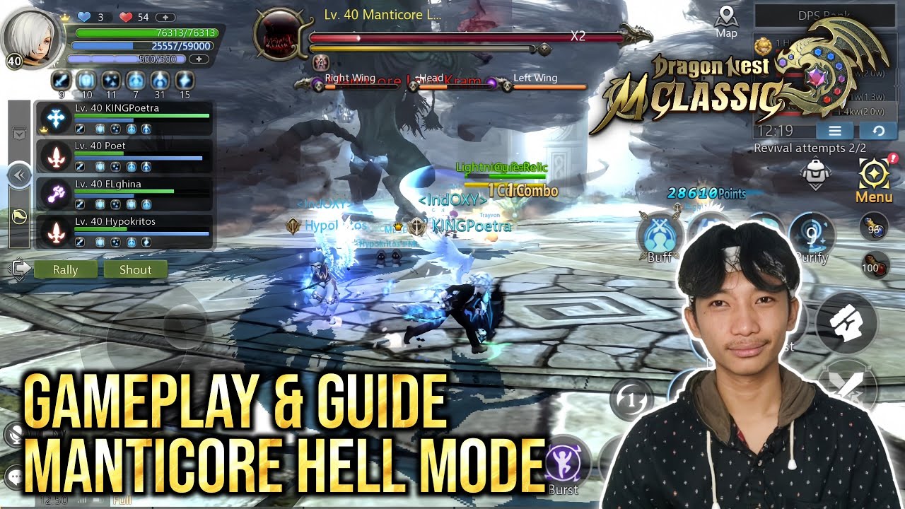 Full Gameplay dan Guide Manticore Hell Mode! Damagenya Ga Ngotak Guyss!! - DRAGON NEST M CLASSIC