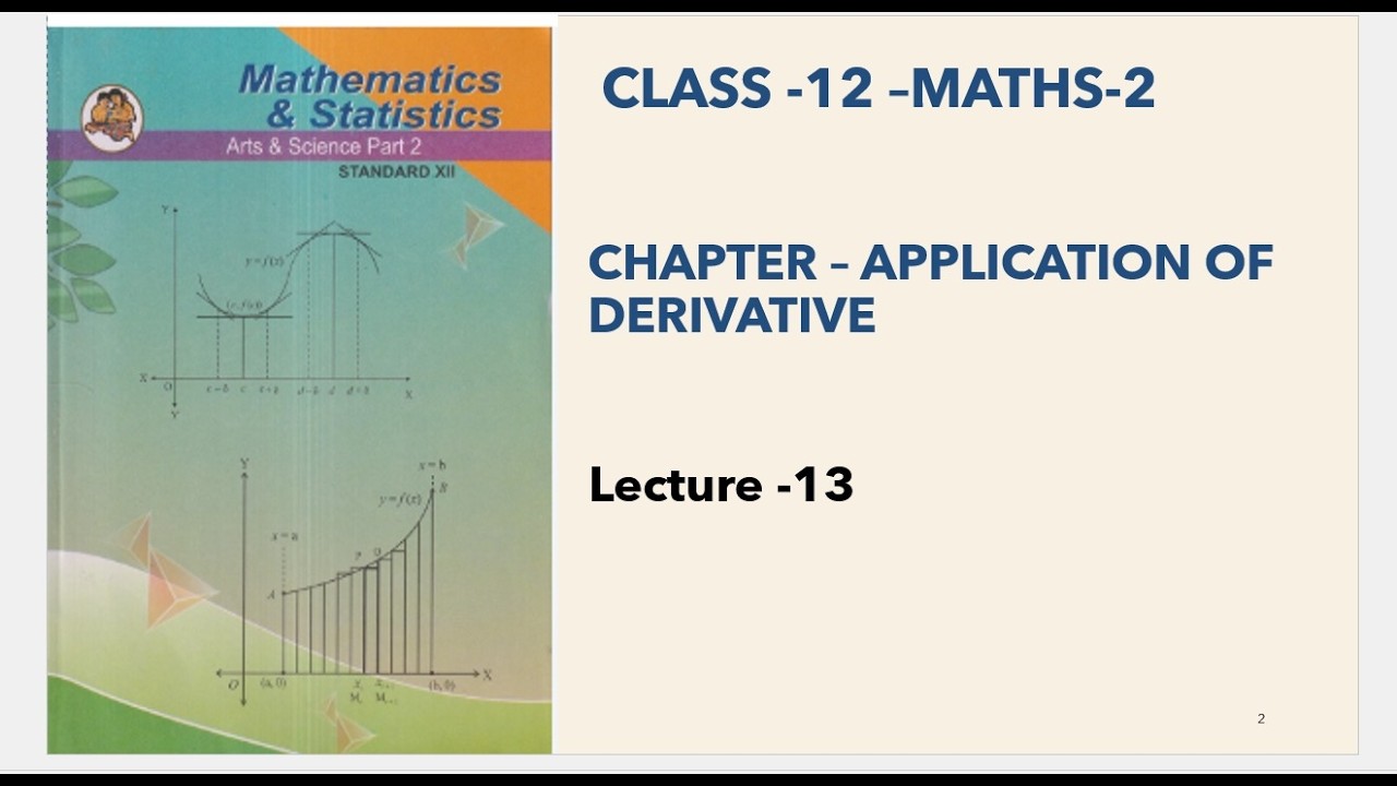 Class 12 th | Maths2 | Chapter 2| AOD | Lect 13 | Maharashtra Board |HSC